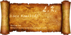 Locz Kamilló névjegykártya